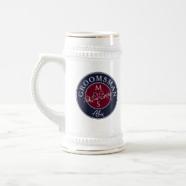 Caneca De Cerveja Padrinhos de Casamento Azul Marinho