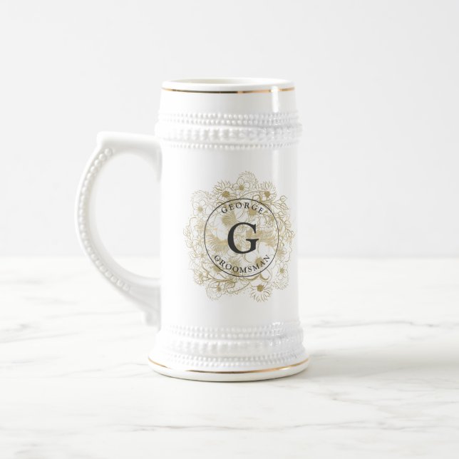 Caneca De Cerveja Padrinhos de Casamento Elegantes (Esquerda)