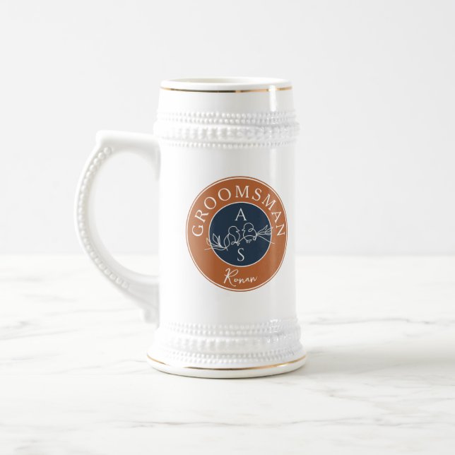 Caneca De Cerveja Padrinhos de casamento monogramas (Esquerda)