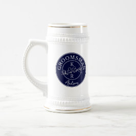 Caneca De Cerveja Padrinhos de casamento Personalizados Azul marinho