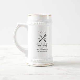 Caneca De Cerveja Pai chefe chefe churrasco grito de Natal