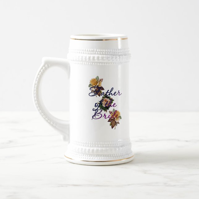 Caneca De Cerveja Pai Da Noiva Floral (Esquerda)
