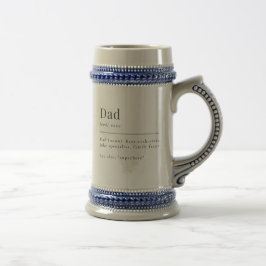 Caneca De Cerveja Pai de Definição de Dicionário Minimalista Chic