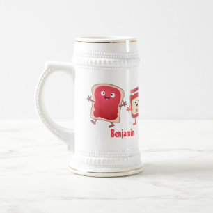 Caneca De Cerveja Pão engraçado e personagens de desenho animados de