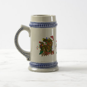 Caneca De Cerveja Papai Noel Cajun do Natal jacaré no bayou