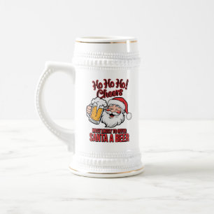 Caneca De Cerveja Papais noeis de Natal engraçados falam arte