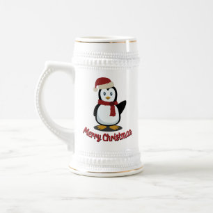 Caneca De Cerveja Papais noeis Pinguim-Grito Natal Natal Presente no
