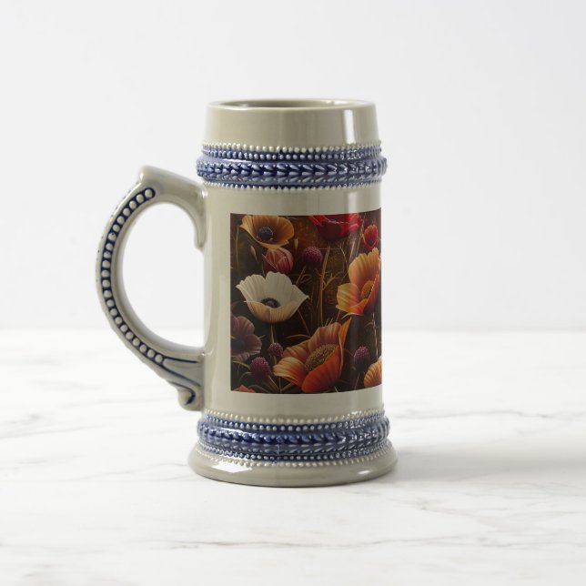 Caneca De Cerveja Papoulas Coloridas (Esquerda)