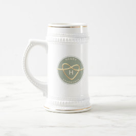 Caneca de cerveja para padrinhos em verde salvia c