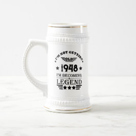 Caneca De Cerveja Paradeiro branco preto personalizado, 75 anos