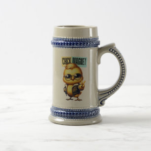 Caneca De Cerveja Páscoa engraçada do Pintinho brilhante-54546