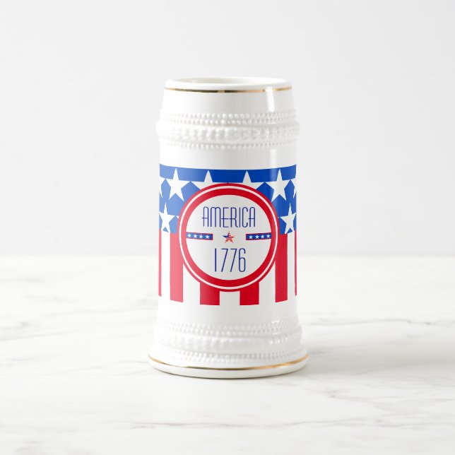 Caneca De Cerveja Patriótico americano 1776 (Centro)