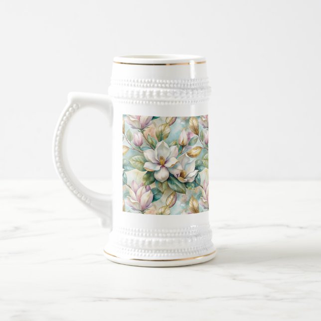 Caneca De Cerveja Pattern Elegant Magnolias (Esquerda)