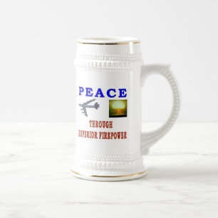 CANECA DE CERVEJA PAZ ATRAVÉS DA SUPERIOR FOGUEIRA