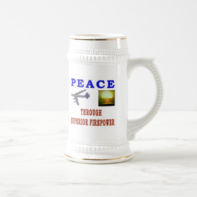 CANECA DE CERVEJA PAZ ATRAVÉS DA SUPERIOR FOGUEIRA (Direita)