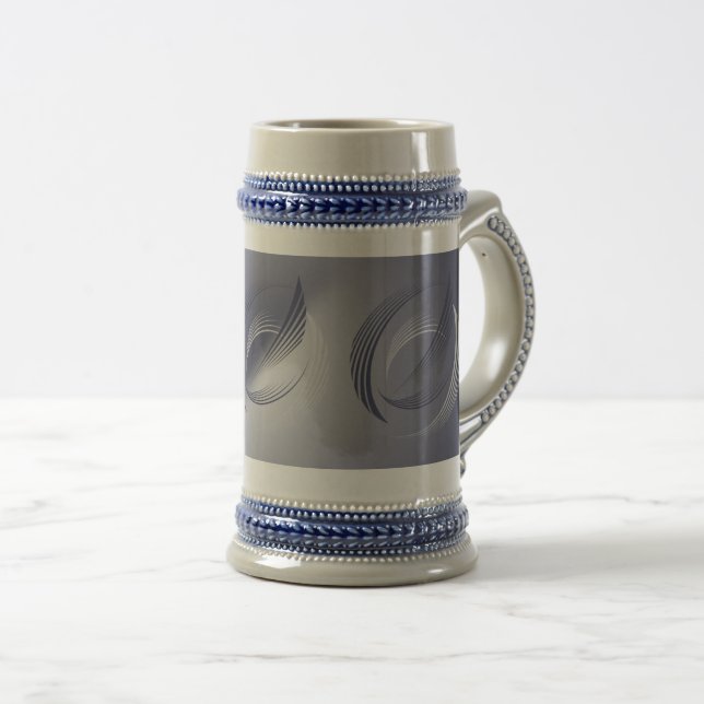 Caneca De Cerveja Penas de creme (Frente Esquerda)