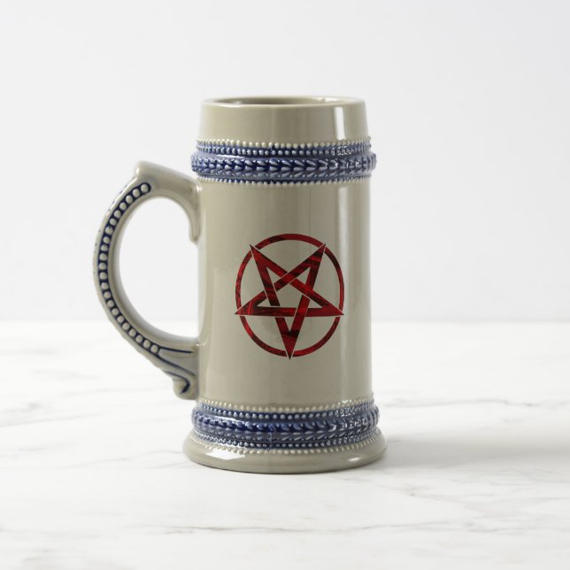 Caneca De Cerveja Pentagrama do diabo vermelho (Esquerda)
