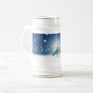 Caneca De Cerveja Personagem adorável de boneco de neve de Natal do