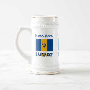 Caneca De Cerveja Personalização Azul do Sinalizador Barbados