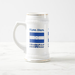 Caneca De Cerveja Personalização Bandeira Hondurenha Azul Honduras 