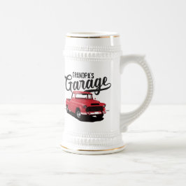 Caneca de cerveja personalizada com caminhão vinta