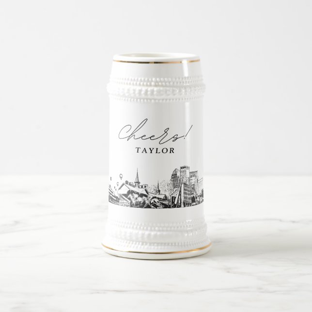 Caneca de cerveja Personalizada De Cerveja Skyline (Centro)