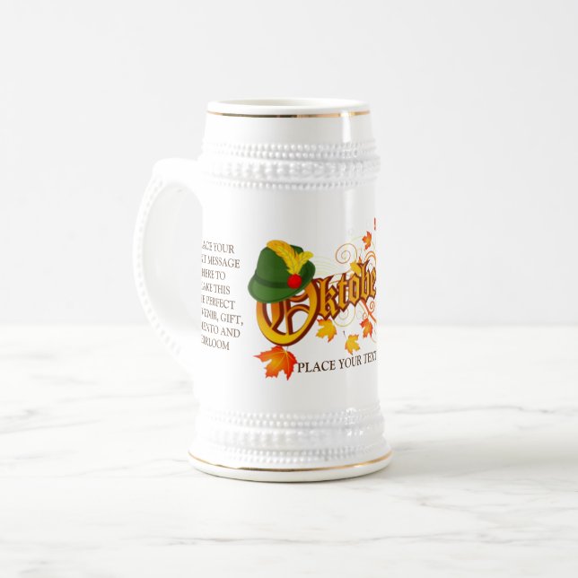 Caneca de Cerveja Personalizada Oktoberfest Alemã (Frente Esquerda)
