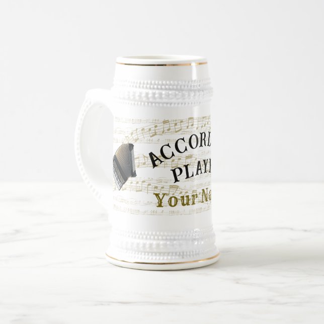 Caneca de cerveja personalizada para tocador de ac (Frente Esquerda)