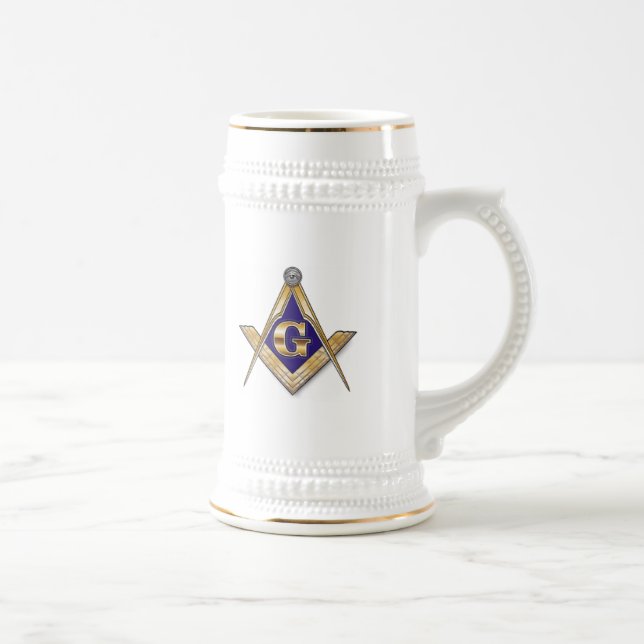 CANECA DE CERVEJA PERSONALIZE O QUADRADO E O COMPASSO MAÇÓNICOS (Direita)