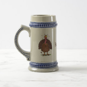 Caneca De Cerveja Peru-de-fazenda engraçado e castanho com cartograf