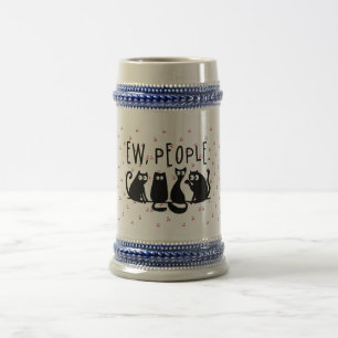 Caneca De Cerveja Pessoas Nojentas Gatos Pretos Divertidos Miando