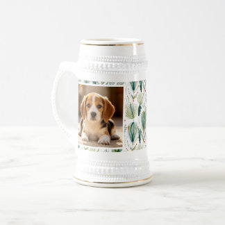 Caneca De Cerveja Photo Scandinavian Christmas Foliage Sage Green