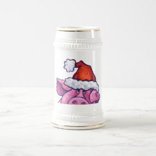 Caneca De Cerveja Pig Christmas