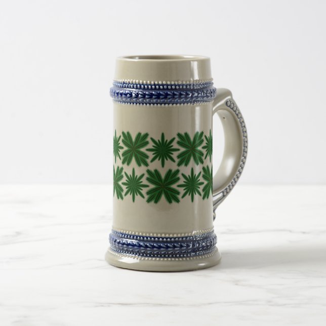 Caneca de cerveja Pine Snowflakes (Frente Esquerda)