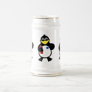 Caneca De Cerveja Pinguim de desenho animado
