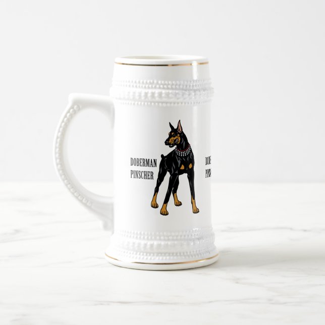 Caneca De Cerveja pintor doberman (Esquerda)