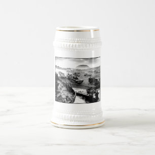 Caneca De Cerveja Pintura da praia de Iwo Jima