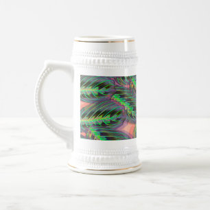 Caneca De Cerveja Plantas Calathea Folhagem Padrão de Folha