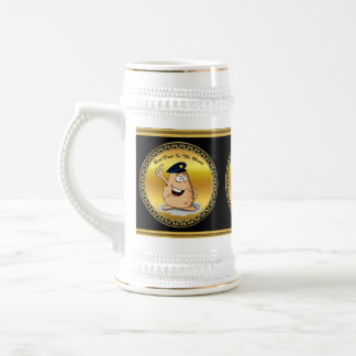 Caneca De Cerveja Policial batateira com chapéu azul da polícia