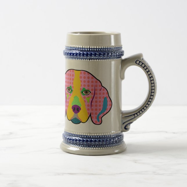 Caneca De Cerveja Pop art do teste padrão do lebreiro (Direita)