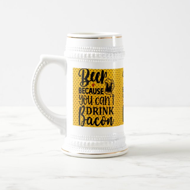 Caneca De Cerveja Porque não posso beber bacon (Esquerda)