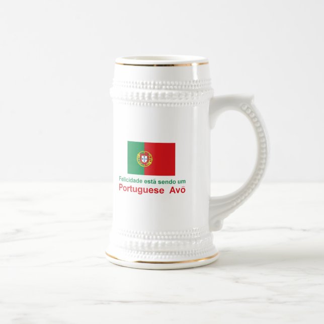 Caneca De Cerveja Português feliz Avo (avô) (Direita)