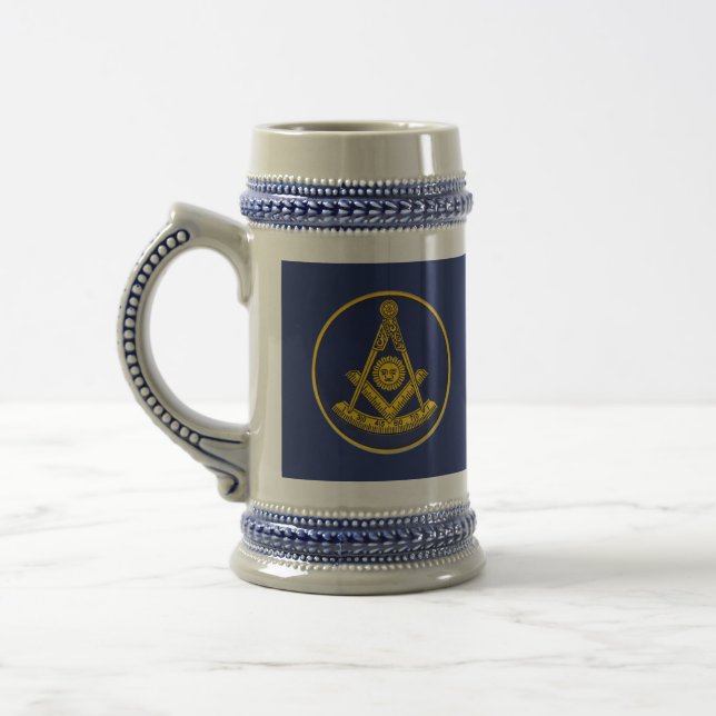 Caneca De Cerveja Praça Mestra Freemason e Masonic Compass (Esquerda)