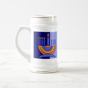 Caneca De Cerveja Presente Colorida Menorah Hanukkah