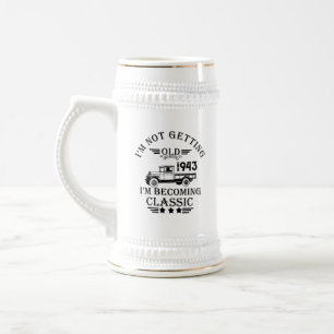 Caneca De Cerveja presente de aniversário de vintage personalizado