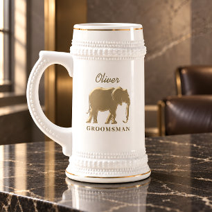 Caneca De Cerveja Presente Elegante para Padrinho de Ouro Elefante