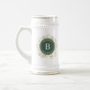 Caneca De Cerveja Presente Elegante Verde Oliva para os Padrinhos do