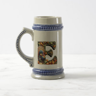 Caneca De Cerveja Presente em estilo de Ação de Graças com a letra E