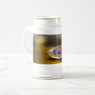 Caneca De Cerveja Presente SlipperyJoe Hanukkah dreidel base octogon