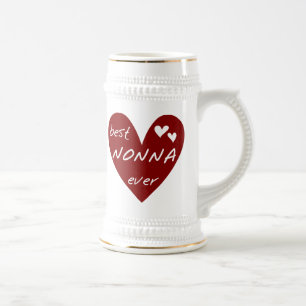 Caneca De Cerveja Presentes dos t-shirt de Nonna do coração vermelho